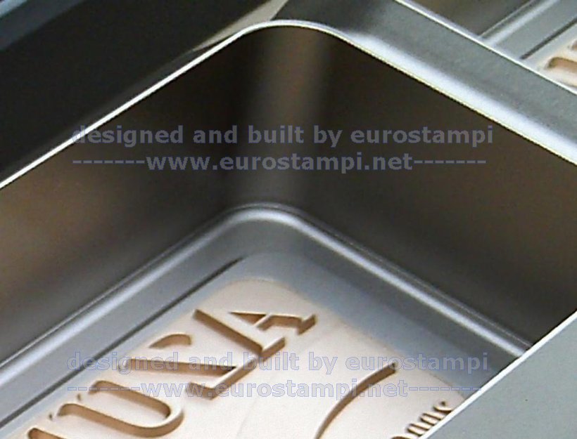 detail logo engraved on soap mold 