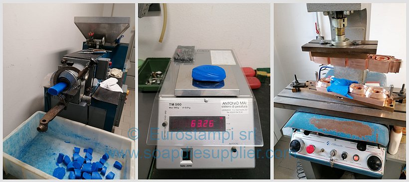 Soap molding test weight control